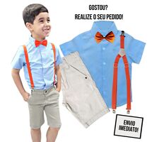 Kit Roupa Social  Menino - Festas - Casamento - Batizado - 76370